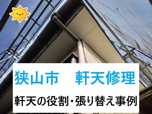 狭山市　軒天修理！放置しがちな軒天の役割と張り替え事例！