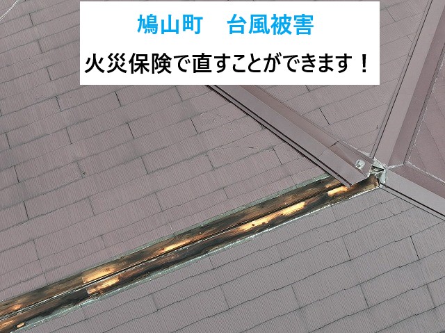 鳩山町で台風被害！棟板金が飛ばされ悲惨な状態⤵自然災害は火災保険でしっかり備えましょう！