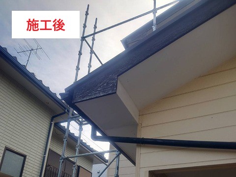 軒天の破損で工事を実施しました♪