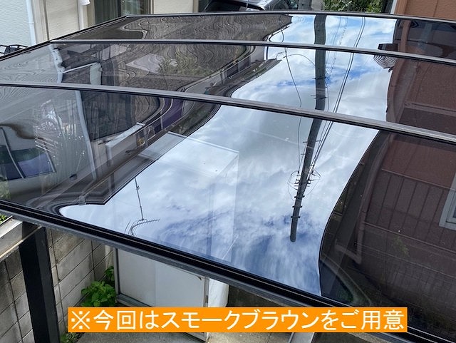 新設した屋根材の近景