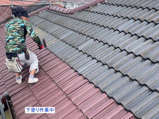 屋根部分塗装
