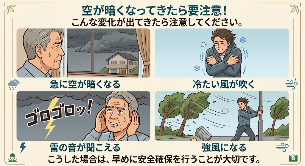 空が急に暗くなったら。。。