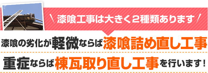 点検の結果、確かに瓦自体は比較的良い状態を保っていました。お客様が思っていた通り、瓦の寿命は長いんですね！👍しかし！雨漏りの原因は、意外なところに潜んでいました…それは、漆喰の劣化と鬼瓦の不安定さだったんです！