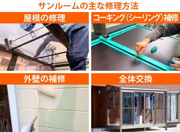 サンルームの雨漏り修理