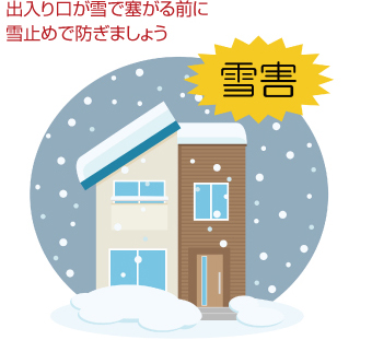 住まいの出入り口が雪でふさがる前に雪止めで防ぎましょう